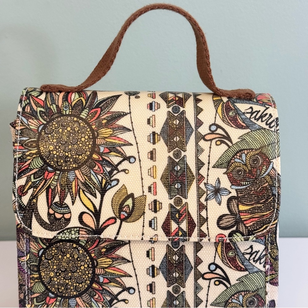 Sakroots Insulated Lunch Bag Owl & Floral Print Unisex - Picture 3 of 10